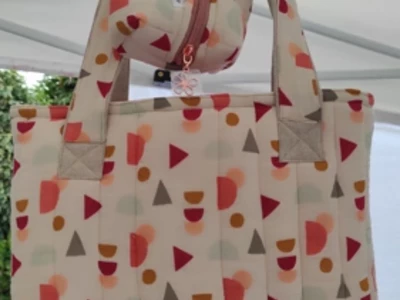 sac et trousse en tissu double gaze molletonné